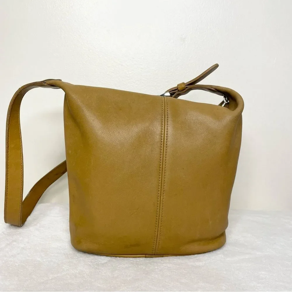 Coach Soho Vintage Mini Bucket Bag Purse Handbag Leather 4148 Lightweight Toffee